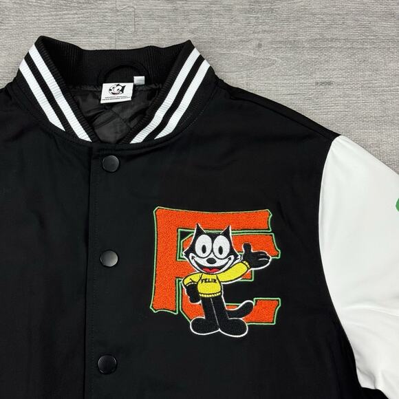 FELIX THE CAT x Universal Studios Bomber Jacket Adult Sz Small Black White EUC - Picture 11 of 14